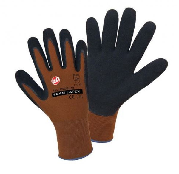 Nylon-Feinstrick-Foam Handschuhe mit geschäumter Latex Beschichtung