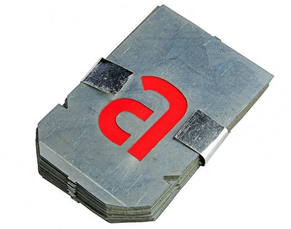 Schablone, Signierset a bis z, Zinkblech, 20 mm bis 300 mm